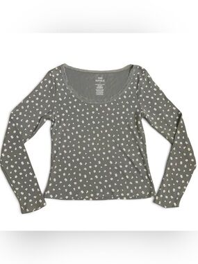 Pink Republic Ditsy Floral Lace Trim Long Sleeve Top M Cottagecore